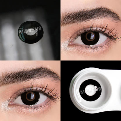 【U.S Warehouse】Mislens Circle Block Black Cosplay  color contact Lenses for dark brown eyes