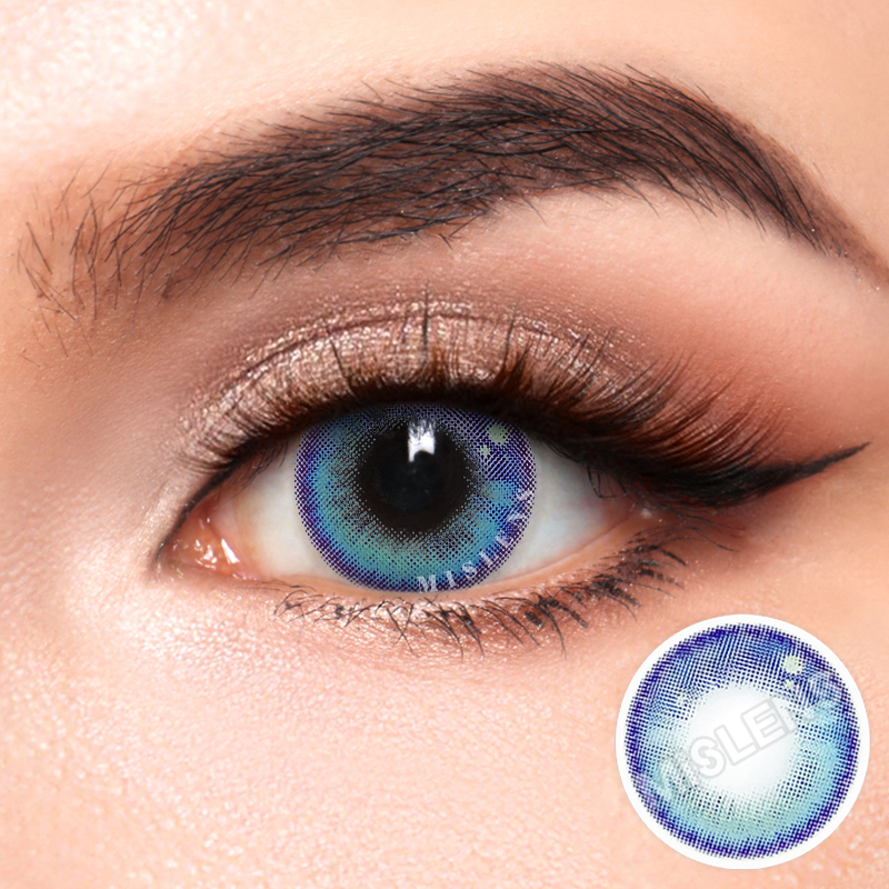 Mislens Girl Tears Blue color contact Lenses for dark brown eyes
