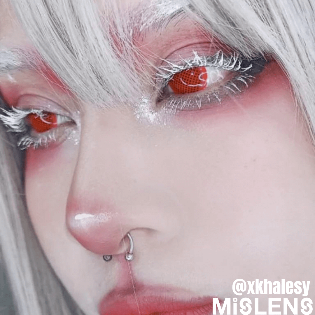 Mislens Red Mesh Cosplay color contact Lenses for dark brown eyes