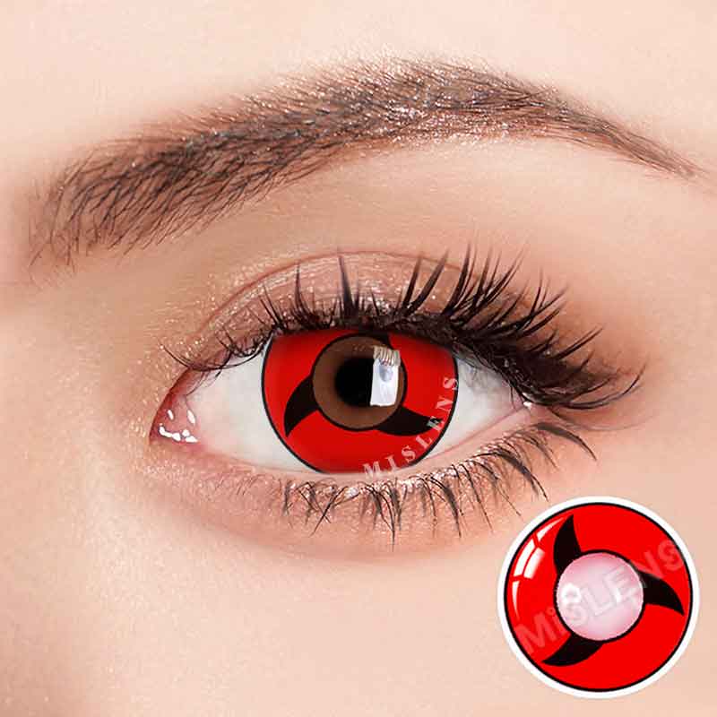 Mislens Devil Sharingan Red color contact Lenses for dark brown eyes