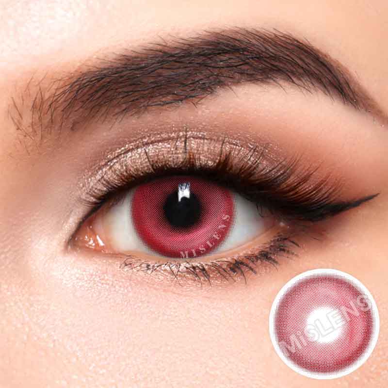 Mislens K4 Red color contact Lenses for dark brown eyes