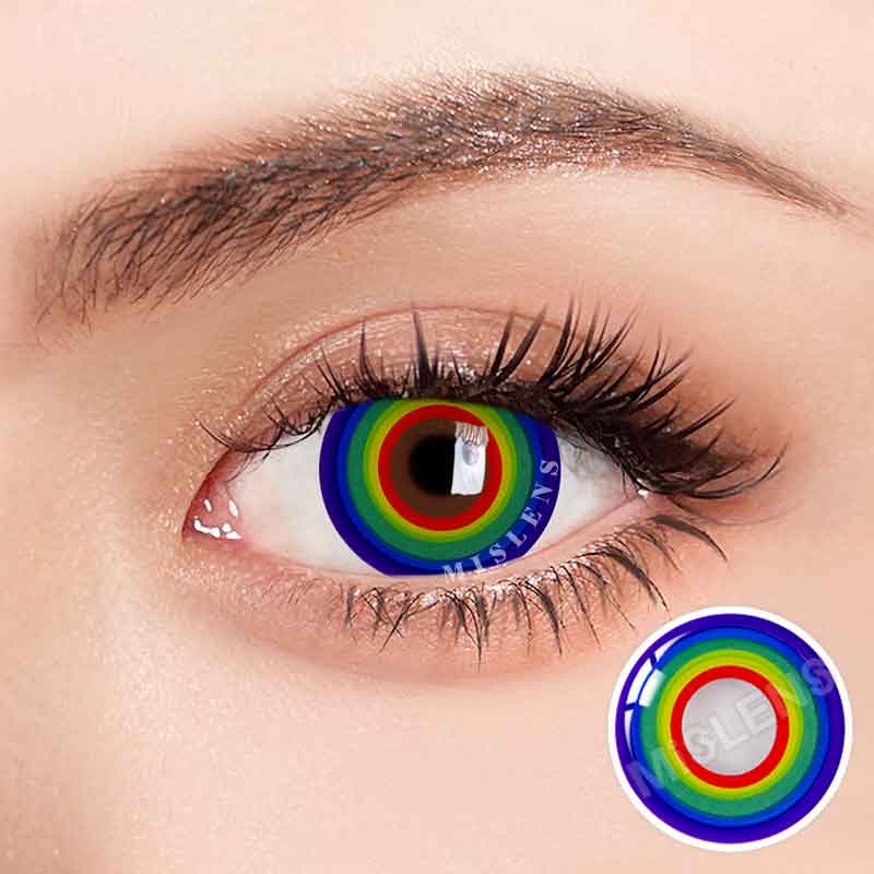 Mislens Rainbow Cosplay color contact Lenses for dark brown eyes