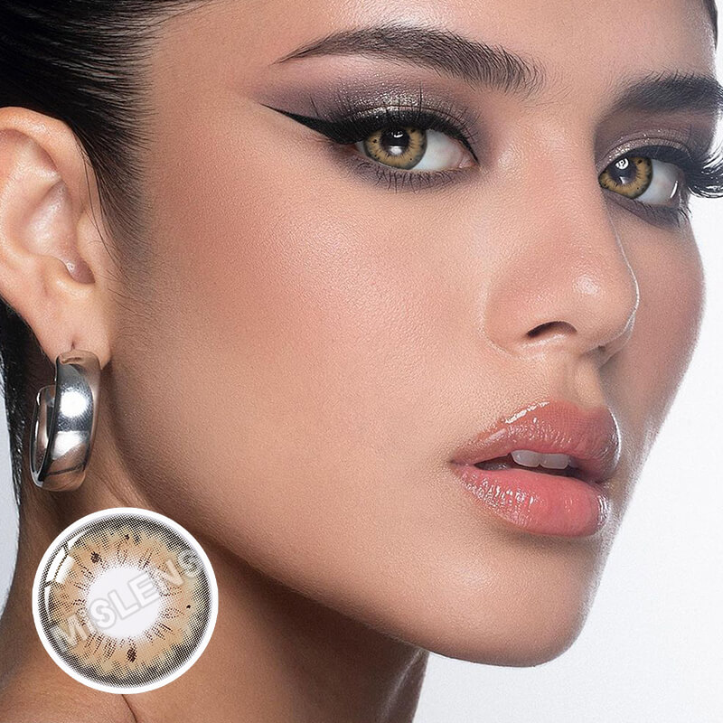 【Prescription】Mislens Stunna Girl Nadine Brown color contact Lenses for dark brown eyes
