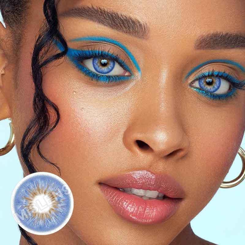 【U.S Warehouse】Mislens Wildness Peacock Blue color contact Lenses for dark brown eyes