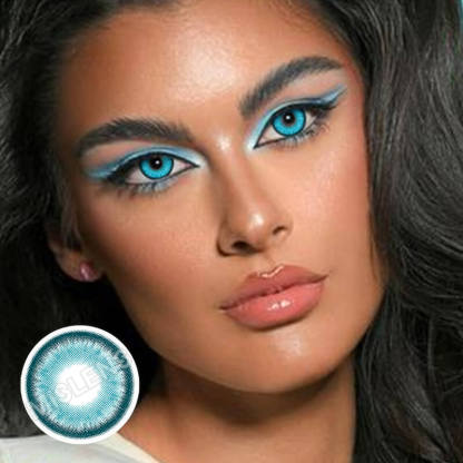 【U.S Warehouse】Mislens Cyan Blue color contact Lenses for dark brown eyes