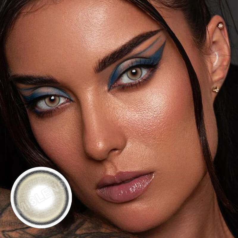 Mislens Smoothie Lemon Lime color contact Lenses for dark brown eyes