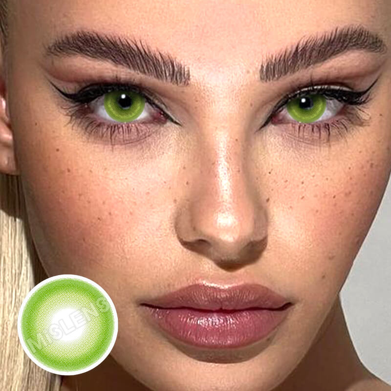 【U.S Warehouse】Mislens Candy Green color contact Lenses for dark brown eyes