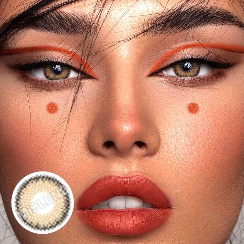 Mislens Fresh Morning Waking Citrus color contact Lenses for dark brown eyes