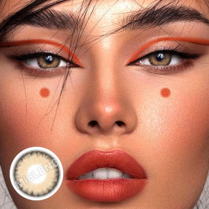 Mislens Fresh Morning Waking Citrus color contact Lenses for dark brown eyes