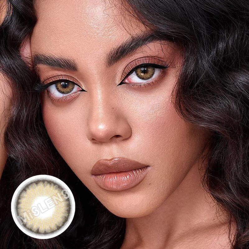 Mislens Fresh Morning Waking Citrus color contact Lenses for dark brown eyes