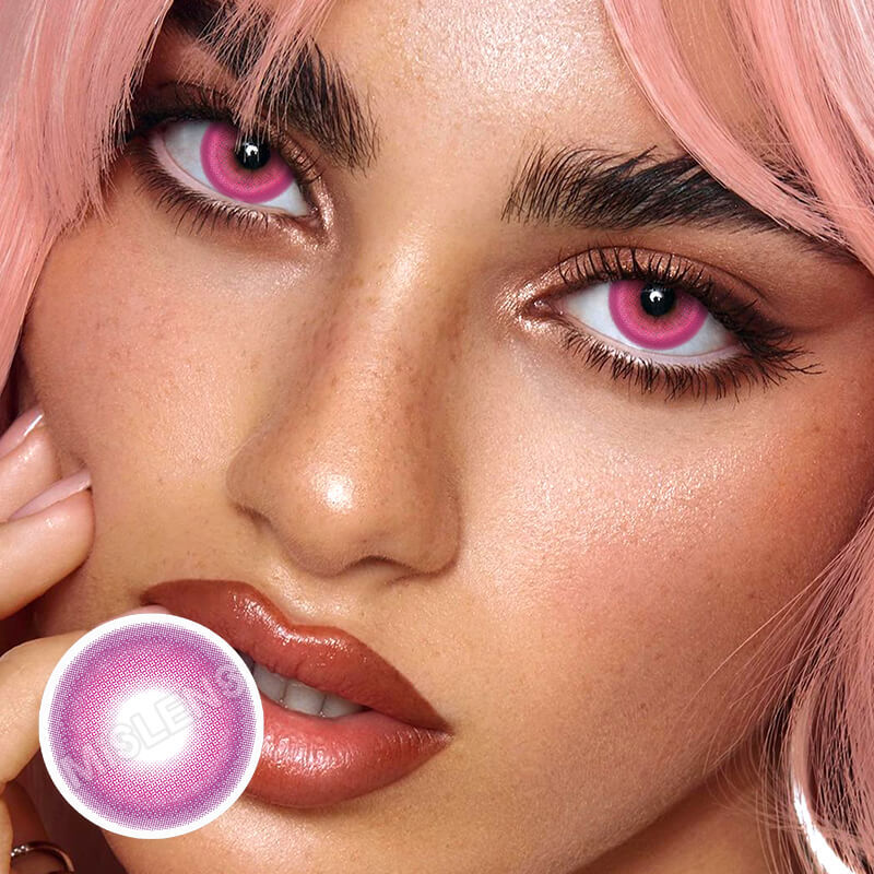【Prescription】Mislens Candy Pink color contact Lenses for dark brown eyes