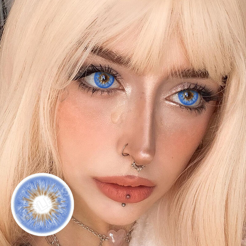 【U.S Warehouse】Mislens Wildness Peacock Blue color contact Lenses for dark brown eyes