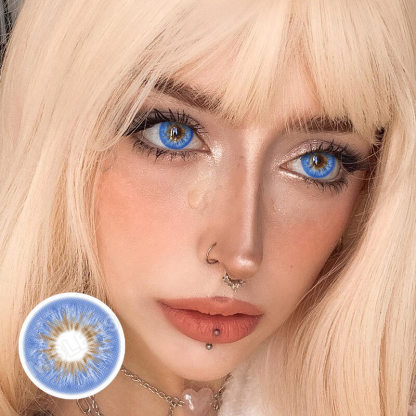 【U.S Warehouse】Mislens Wildness Peacock Blue color contact Lenses for dark brown eyes