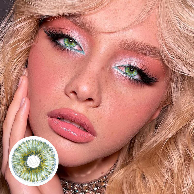 Mislens Rare Iris Green color contact Lenses for dark brown eyes