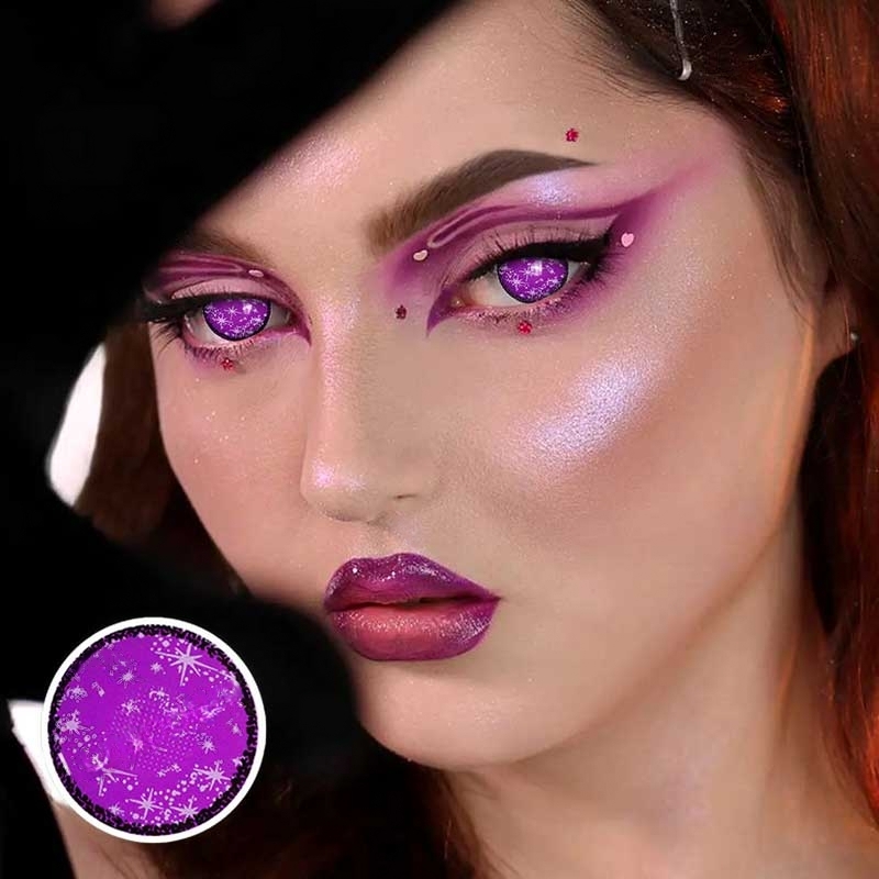 【U.S Warehouse】Starry Sky Midsummer Purple Contact Lenses