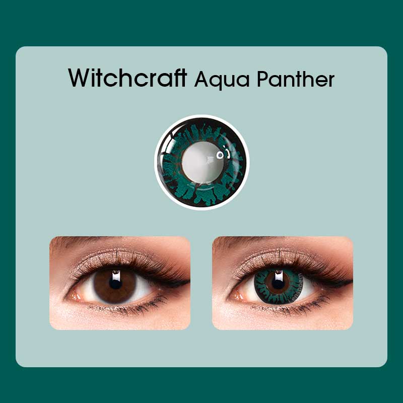 Aqua Panther Halloween Contact Lenses