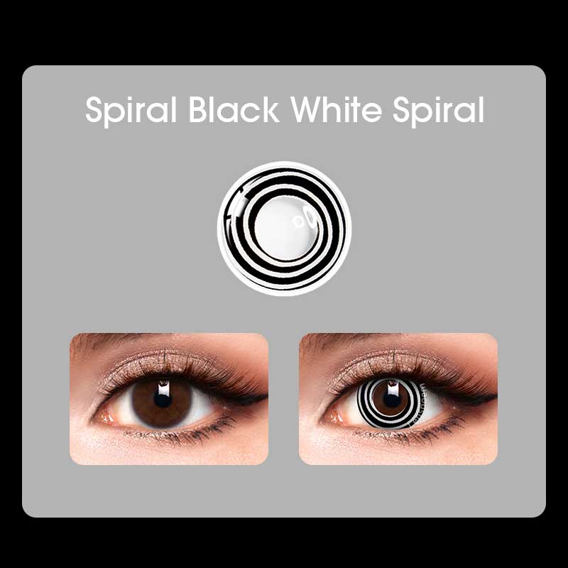 black white spiral contact Lenses