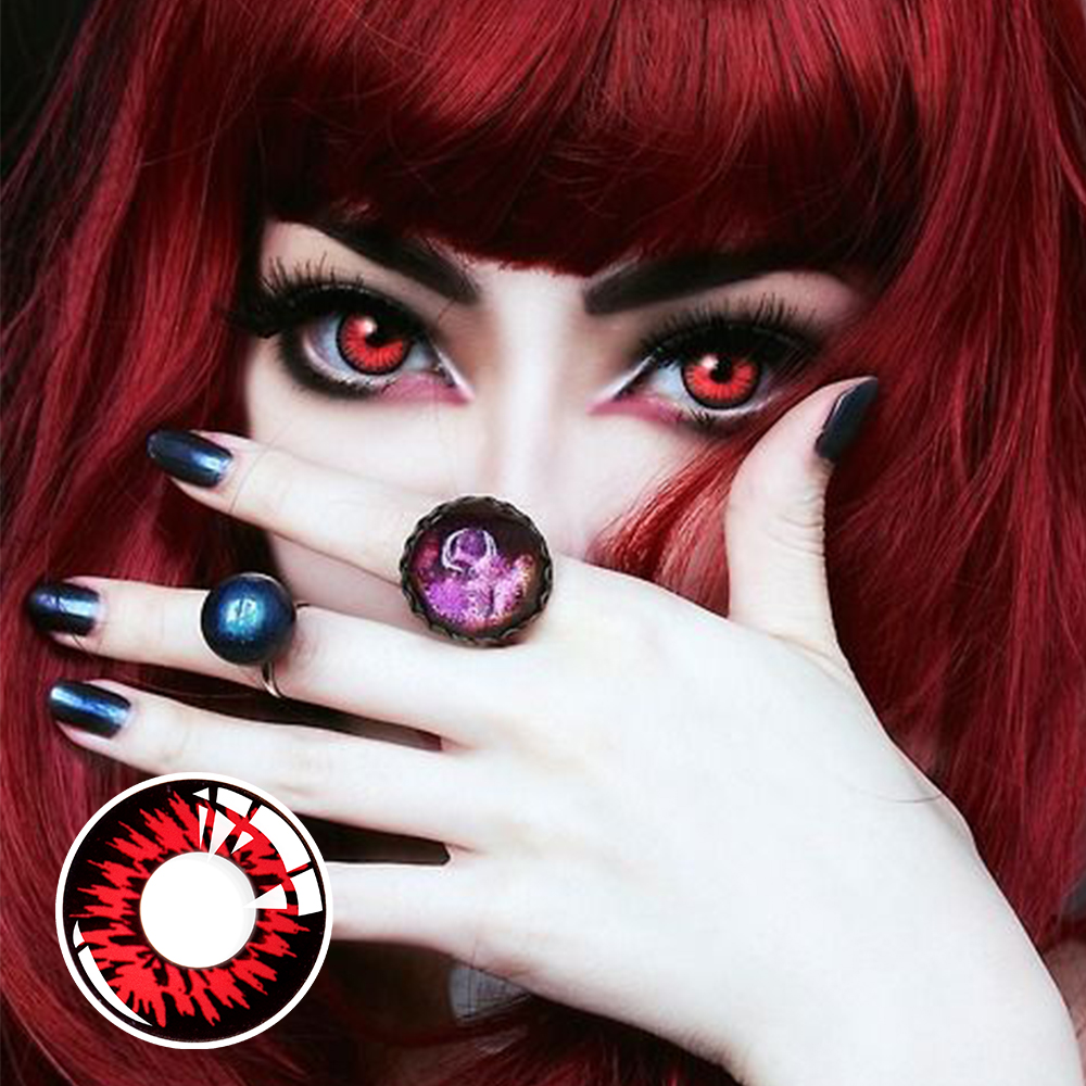 Witchcraft Enchanted Red Black Contact Lenses