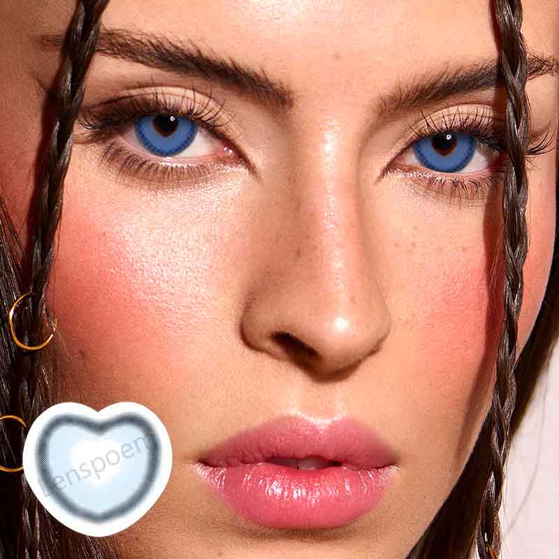 Heart Eyes Blue Contact Lenses