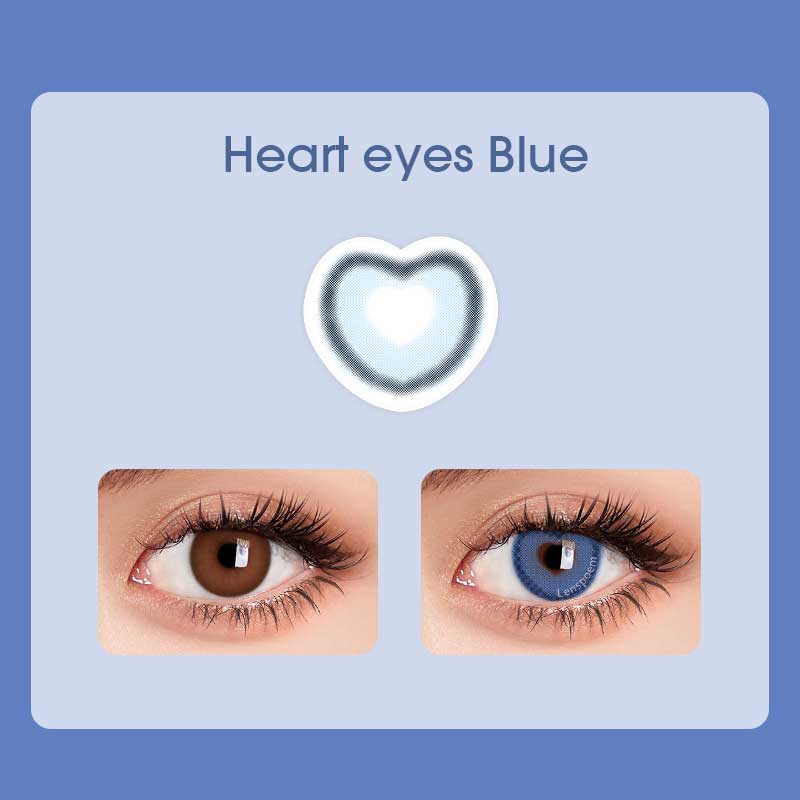Heart Eyes Blue Contact Lenses