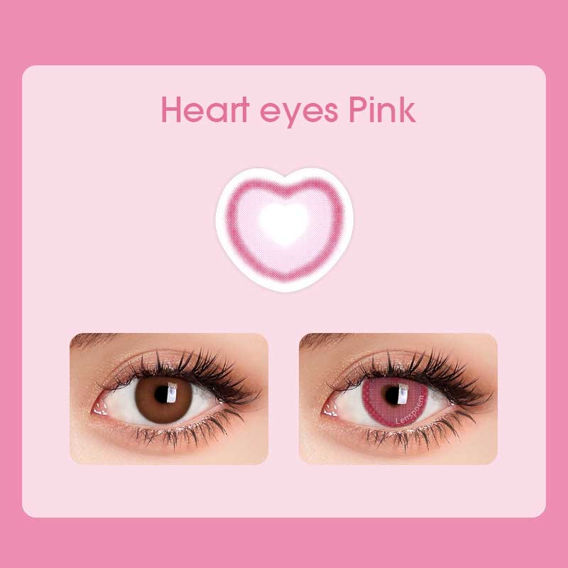 Heart Eyes Pink Contact Lenses