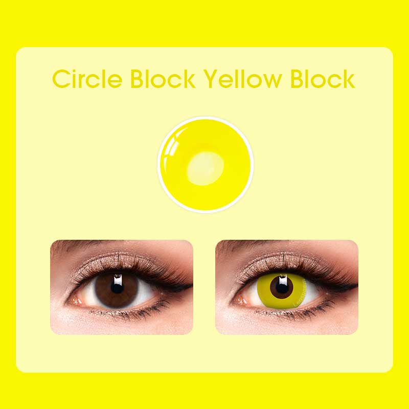 Yellow Block Contact Lenses