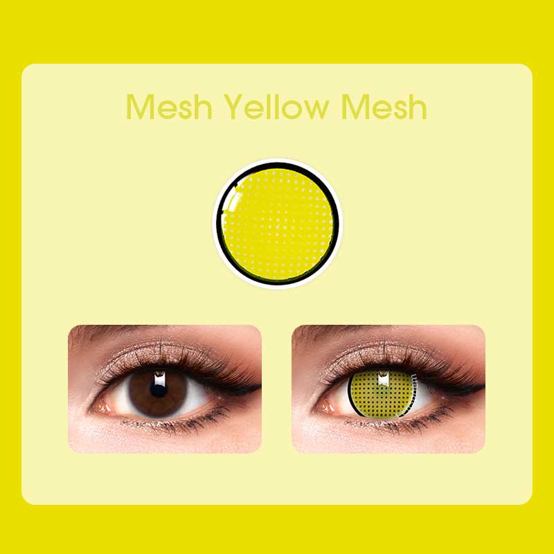 Yellow Mesh Contact Lenses