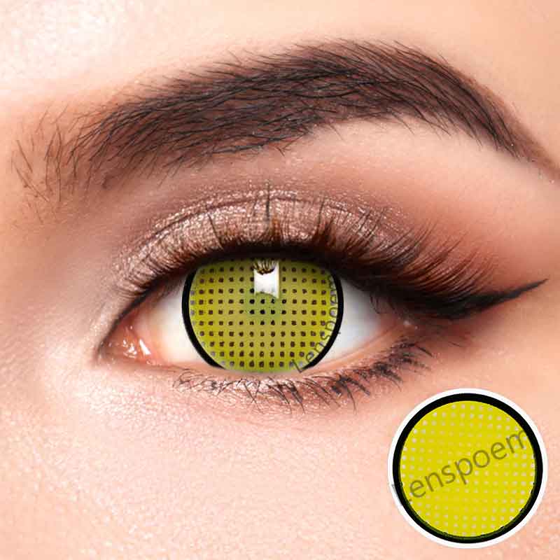 Yellow Mesh Contact Lenses