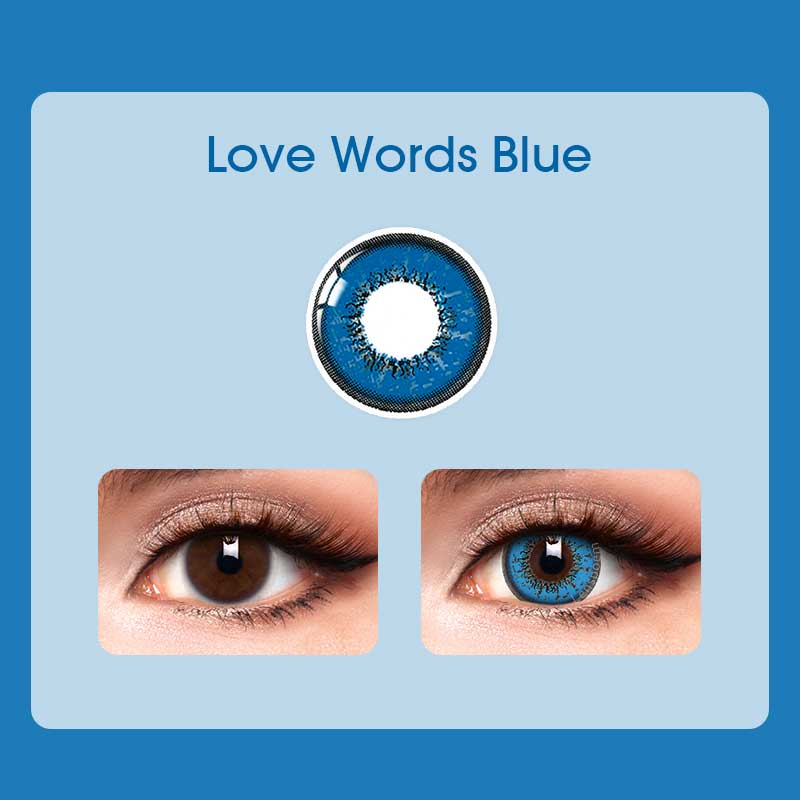 Love Words Blue Contact Lenses