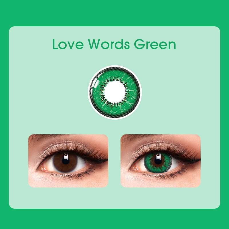 Love Words Green Contact Lenses