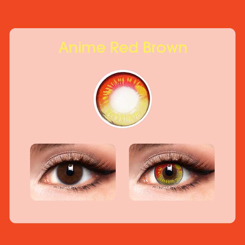 Anime Red Brown Contact Lenses