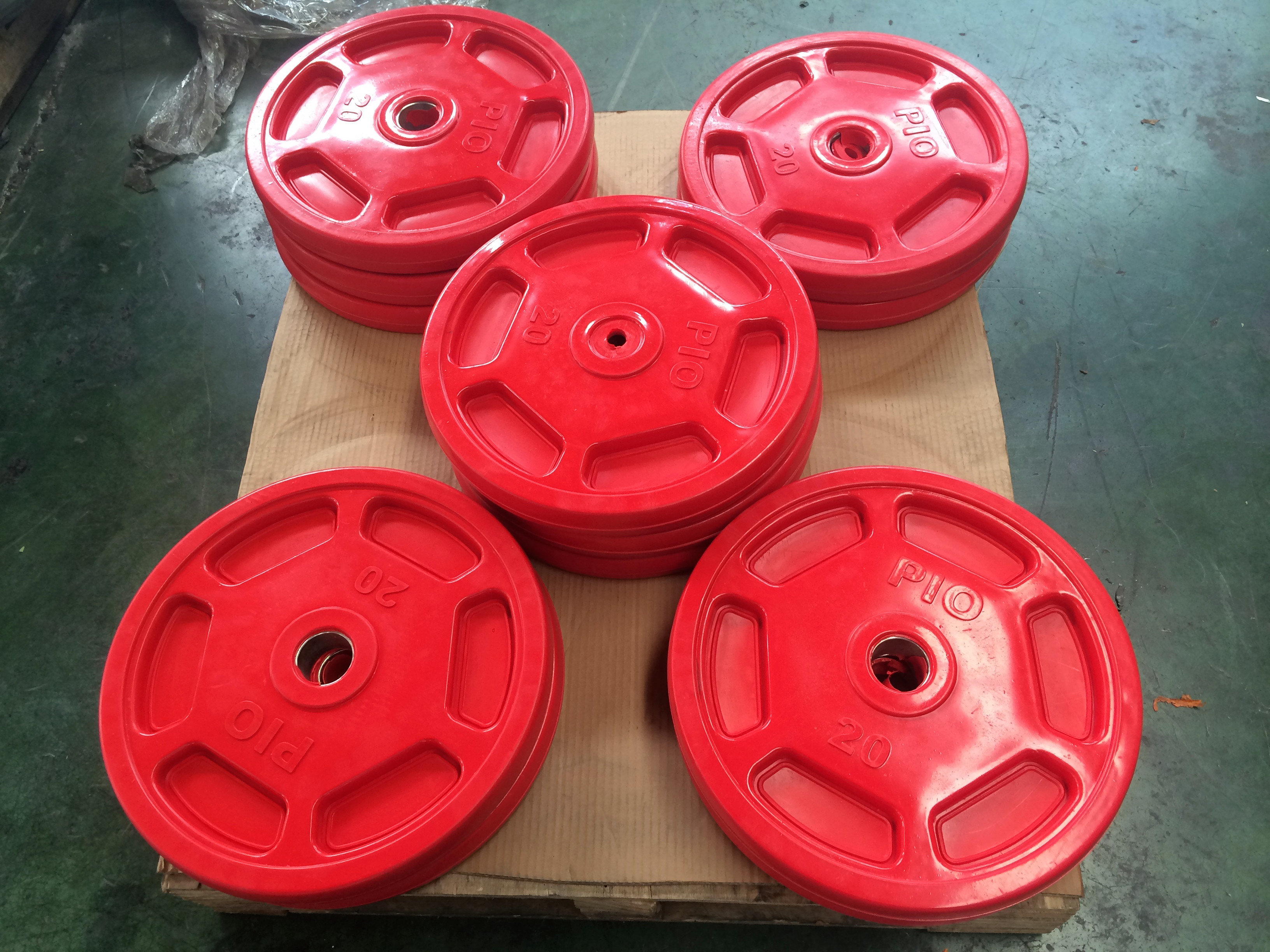 6 Holes Color Rubber Coated Weight Plate