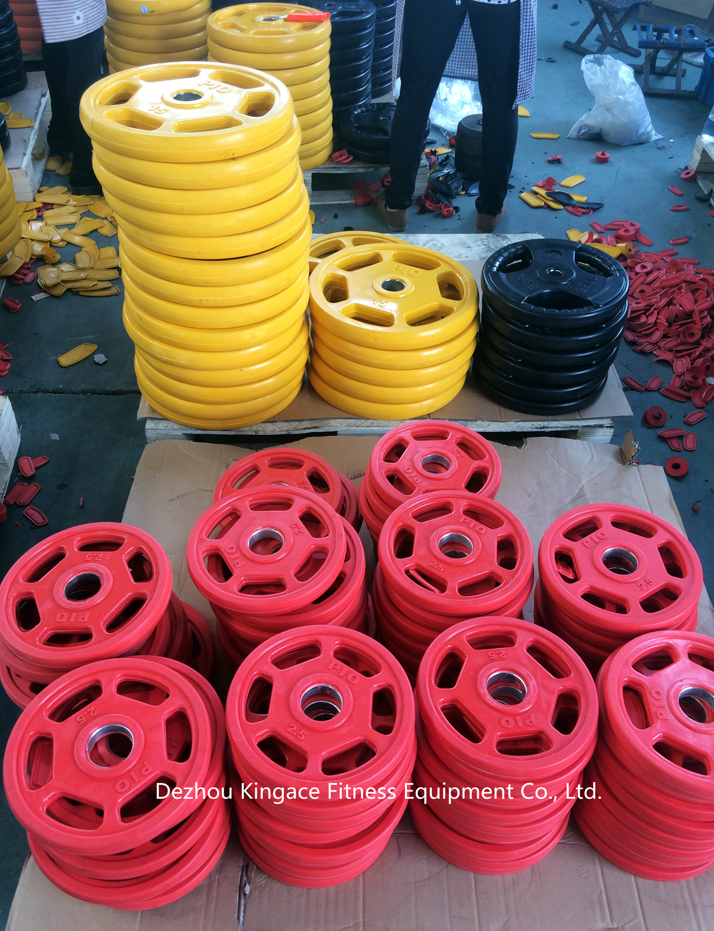 6 Holes Color Rubber Coated Weight Plate