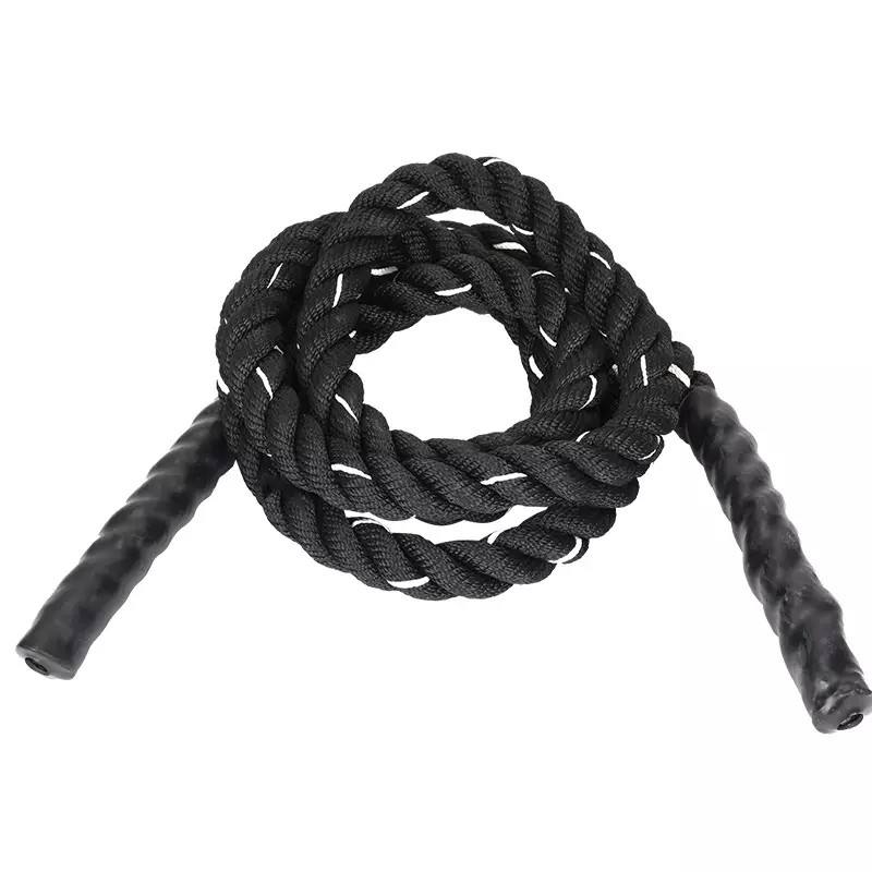 TheHomeShelf VidaXL Black Battle Rope - 6m, 4.5kg - Polyester Fibre Gym