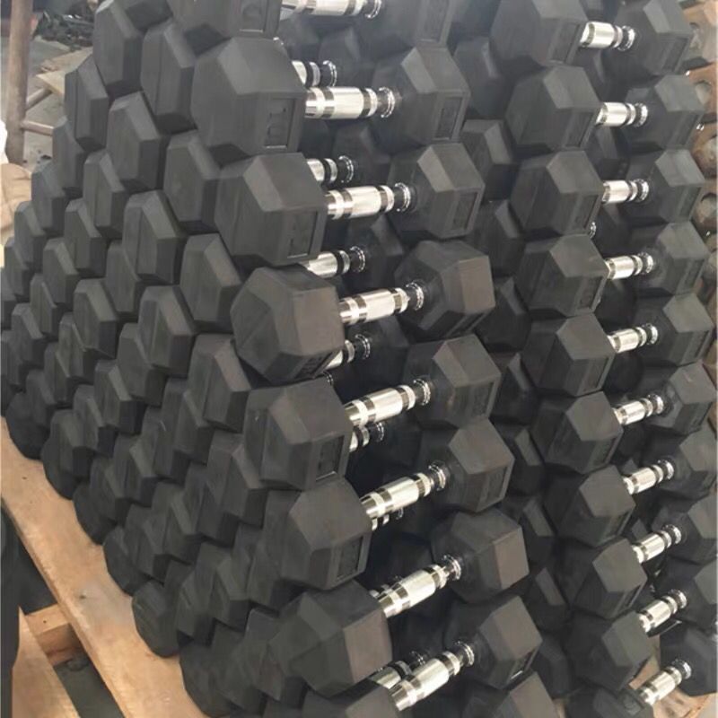 Fixed Rubber Coated Hex Dumbbell