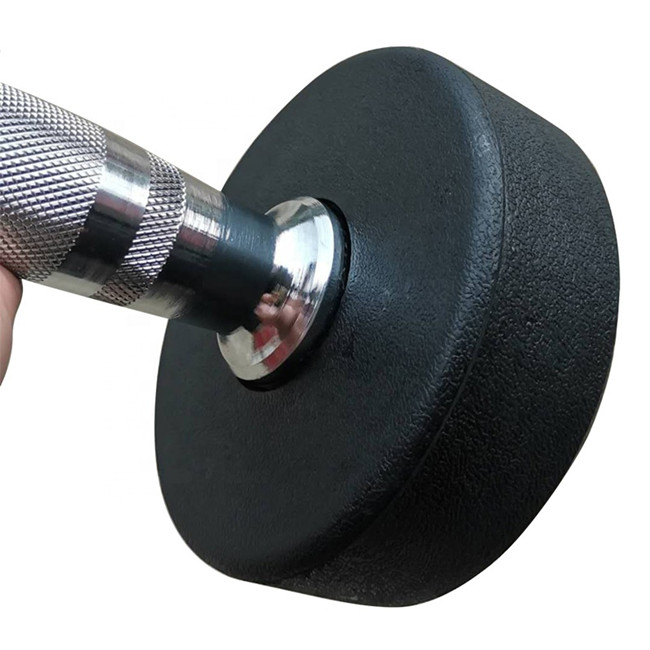 Fixed Black Rubber Dumbbell