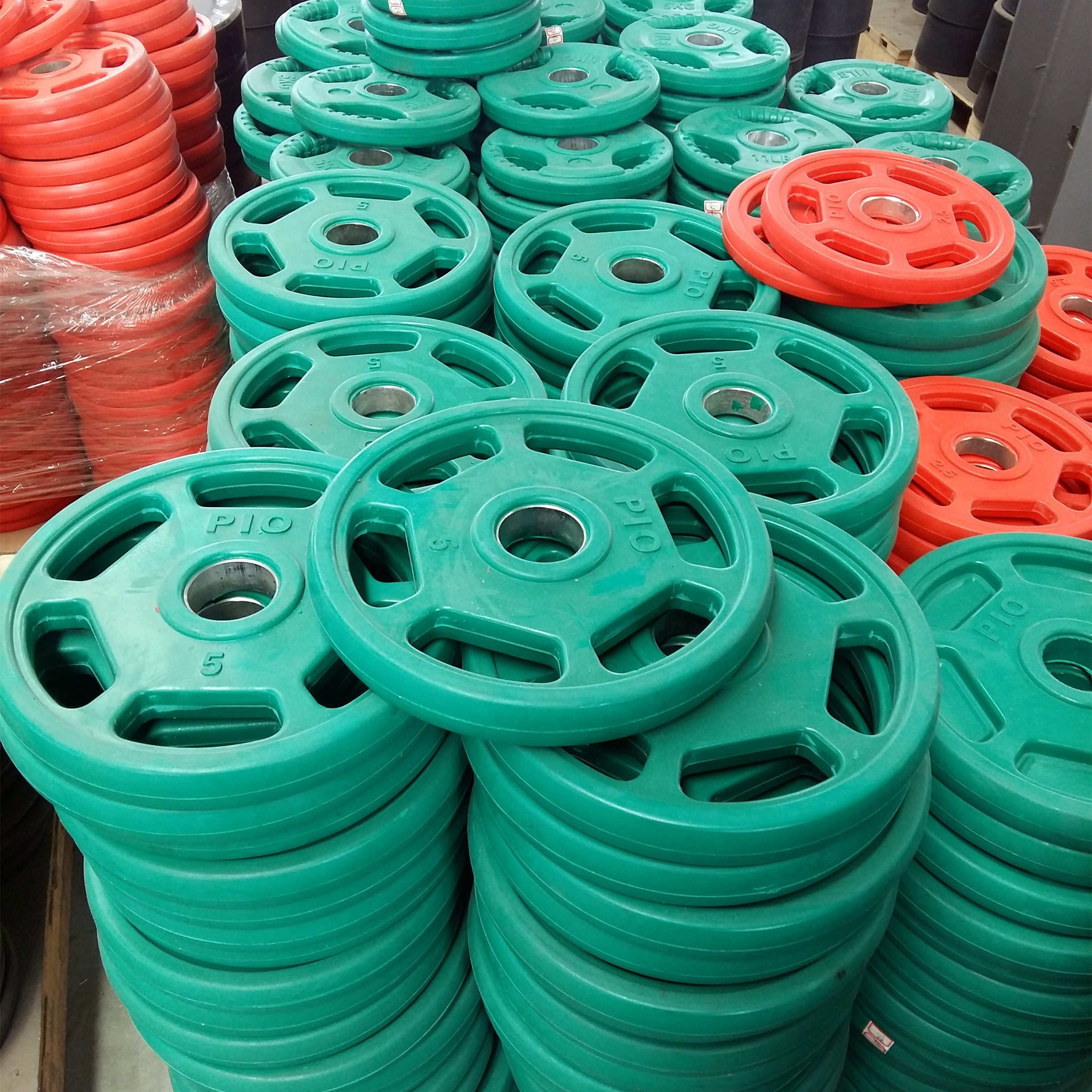 6 Holes Color Rubber Coated Weight Plate