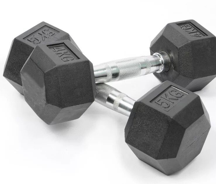 Fixed Rubber Coated Hex Dumbbell