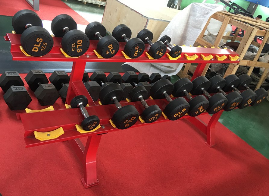 Fixed Black Rubber Dumbbell