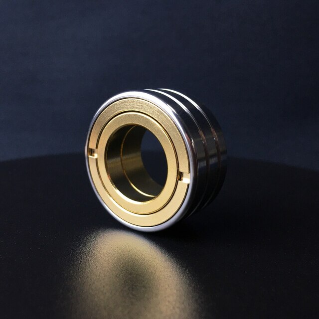 EDC Fidget Mechani Ring Sliders Haptic Coin Mechanical Ring Fidget Toys Stress Relief For Adults Magnetic Metal Basic-metalfidget