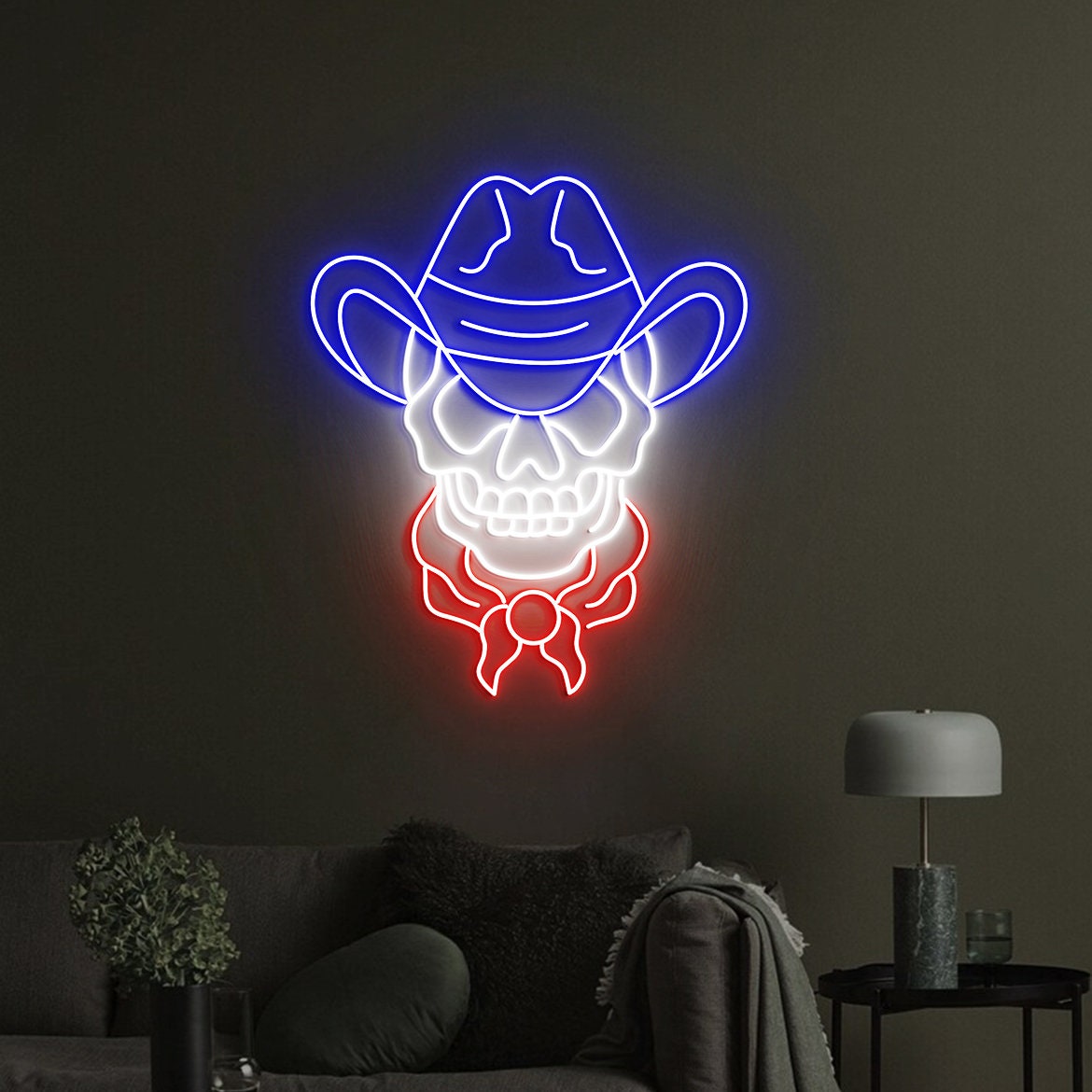 Cowboy Skull Neon Light Cowboy Neon Sign Skull Decor Cowboy Decor LED ...