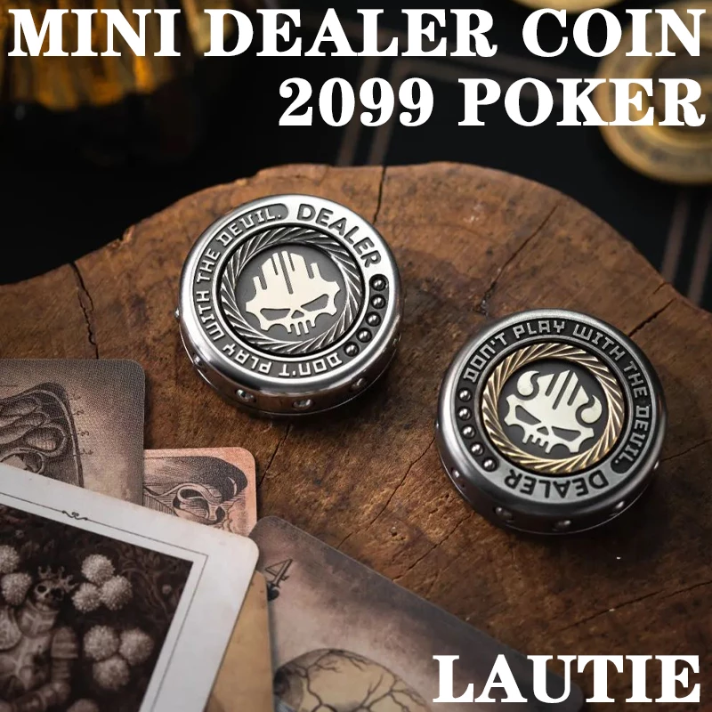 LAUTIE MINI Dealer Coin 2099 Poker Tungsten Copper Office Desks Fidget Spinner Adult Decompression Collectible Toys EDC Fidget-metalfidget
