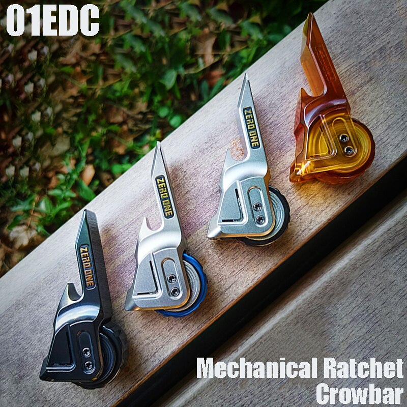 01EDC Mechanical Ratchet Crowbar Fingertip Gyro EDC Bottle Opener