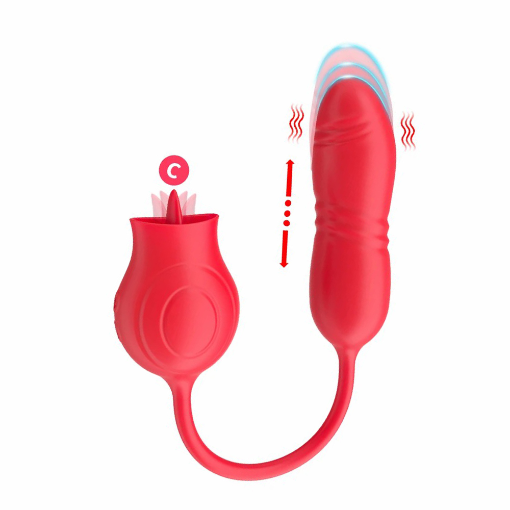 Rose Toys Dildo Insertion Vibrators Female Clitoral Stimulators Tongue Licking Eggs Adult Sex Toys