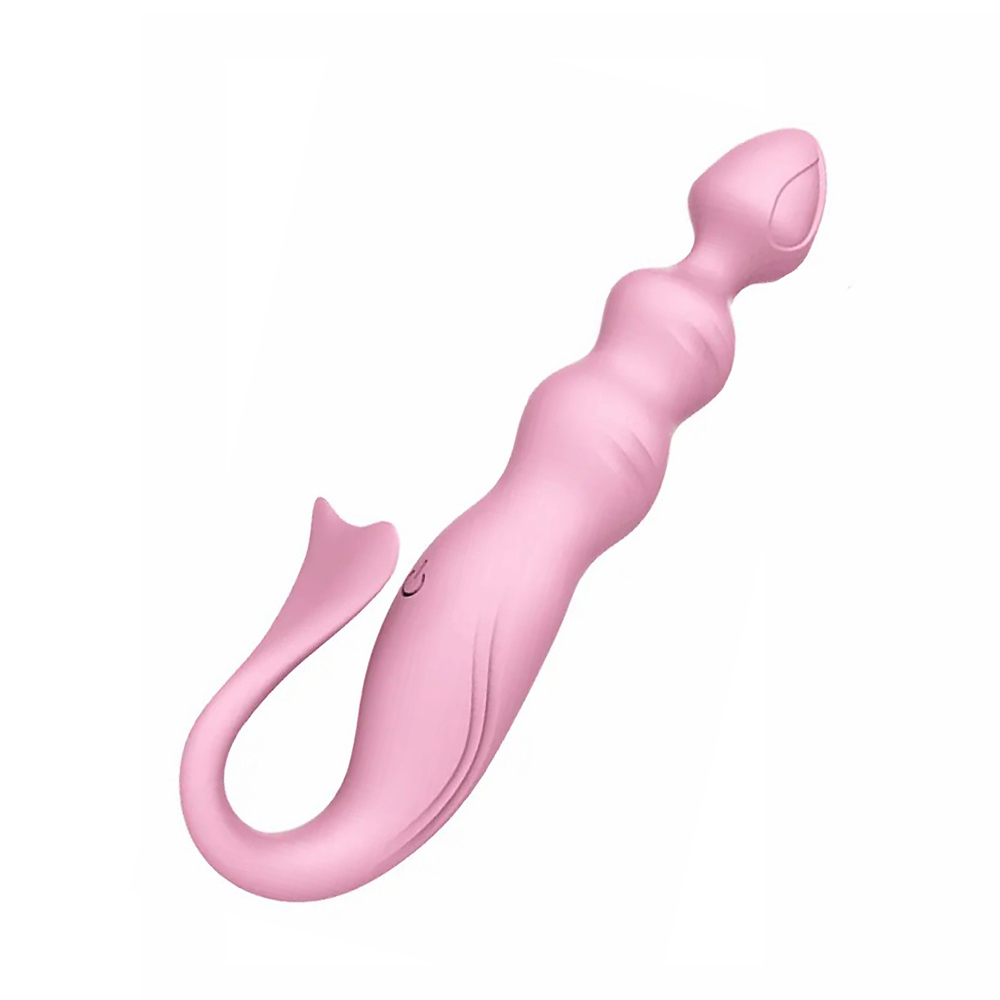 Triple Stimulation Mermaid Design Vibrator Vibrating Anal Beads for Men and Women Silicone Anal Vagina