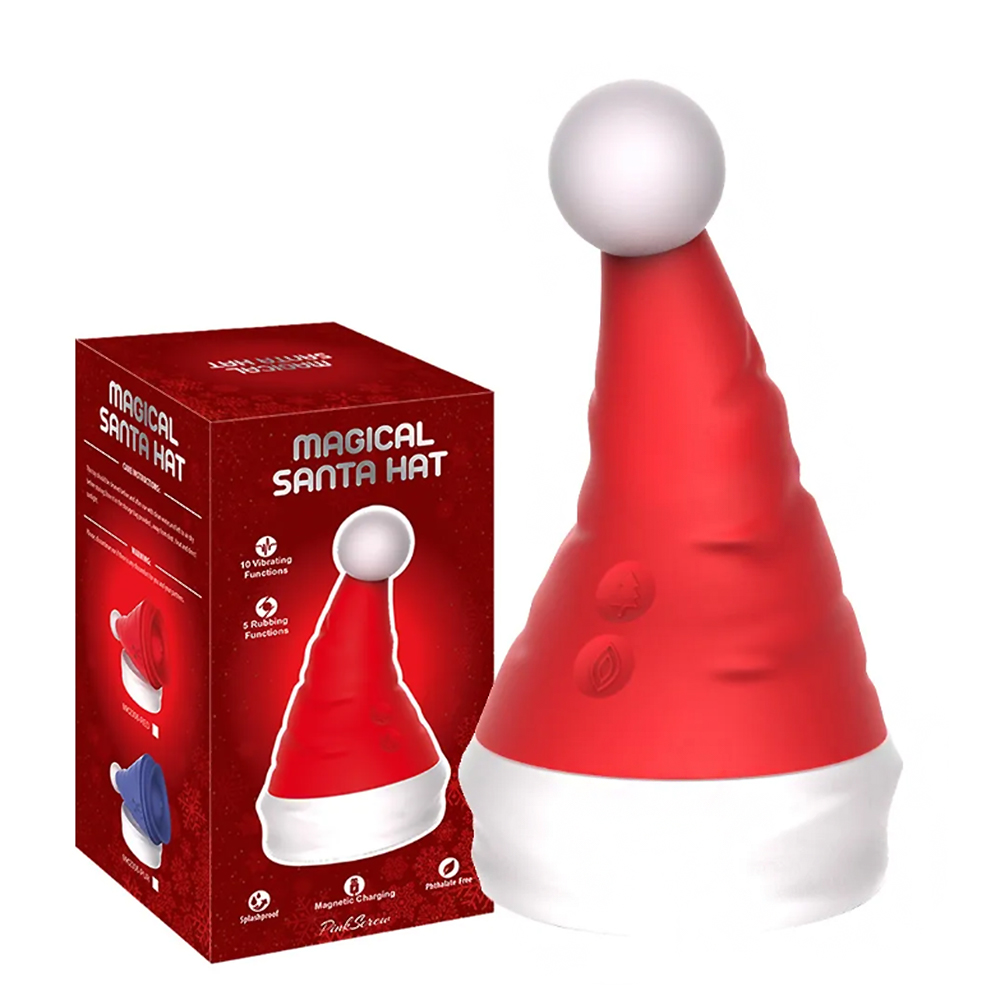 Women's Santa Hats Vibrators Power Dildos Oral-Clit Stimulators Nipple Sucking Sex Toys