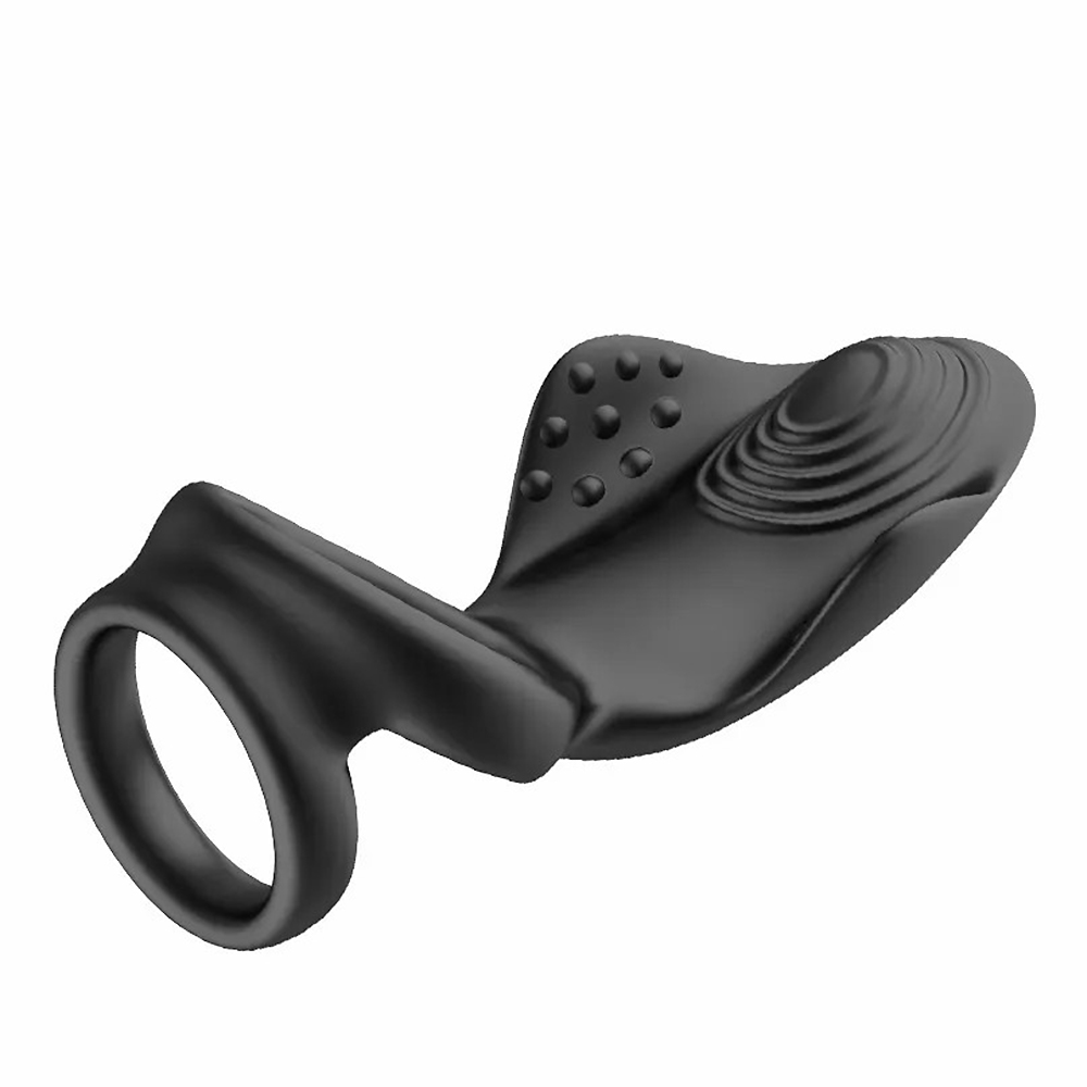 Male Sex Toy Masturbation Device Chastity Belt Double Cock Ring Vibrator