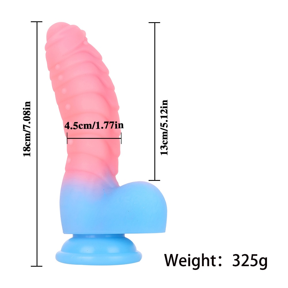 Luminous Silicone Penis Soft Big Dildo Sucker Female Masturbation Anal Toy Monster-Sevenleader
