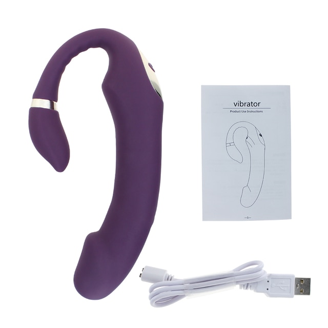 Dildo Vibrator G-Spot Soft Dual Head Vibrating Sex Toy Waterproof USB Rechargeable Silent-Sevenleader
