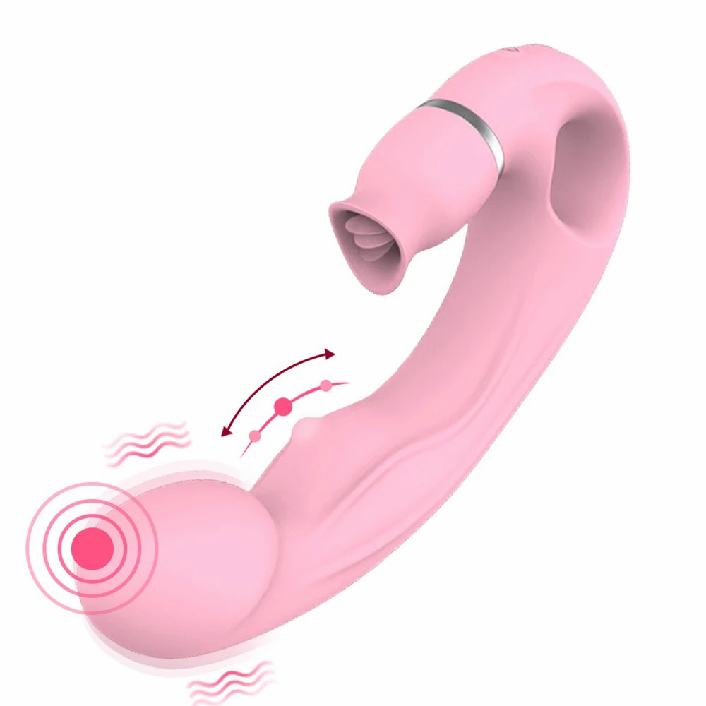 Female Dildo Vibrator Vaginal Massage Tongue Licking G-Spot Stimulation Vibrator Anal Sex Toys